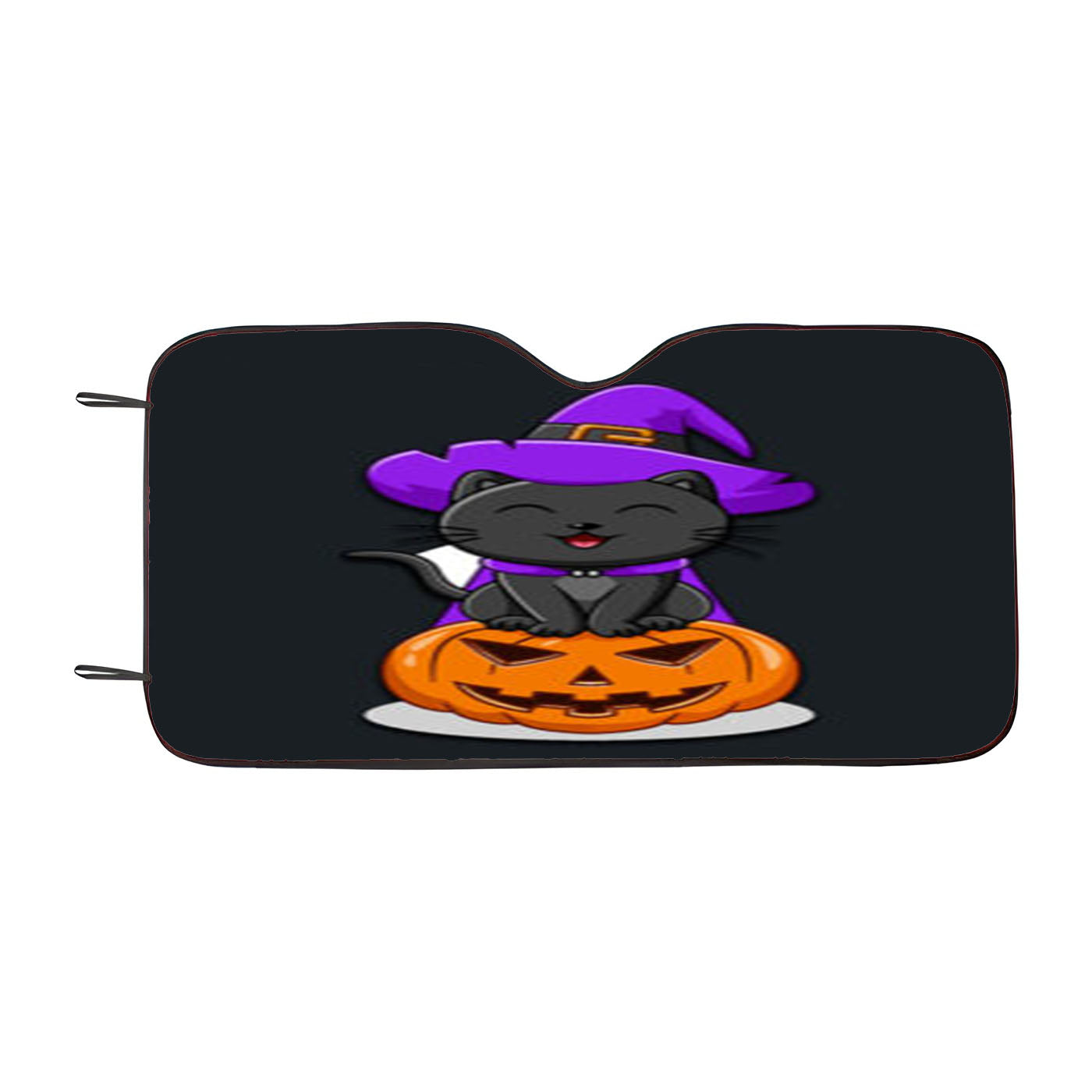 Black Cat Pumpkin Halloween Car Auto Sun Shade Windshield Cover