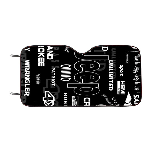 Black Jeep Logos Car Auto Sun Shade Windshield Cover