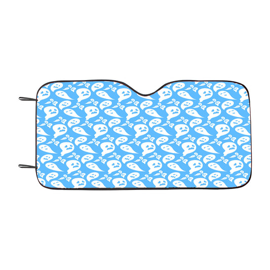 Blue Ghosts Pattern Halloween Car Auto Sun Shade Windshield Cover