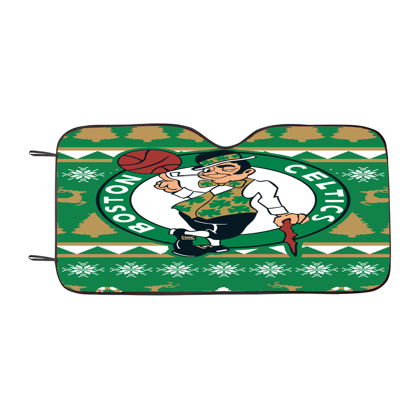 Boston Celtics Christmas Sweater Car Auto Sun Shade Windshield Cover