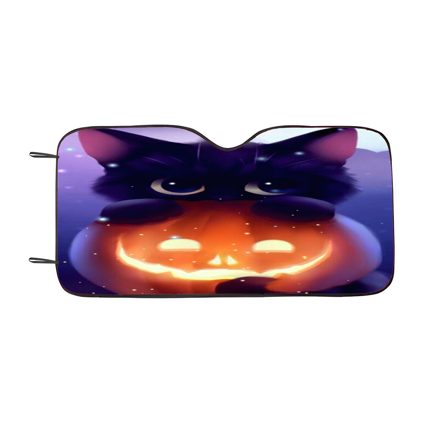 Cat Halloween Illustration Car Auto Sun Shade Windshield Cover