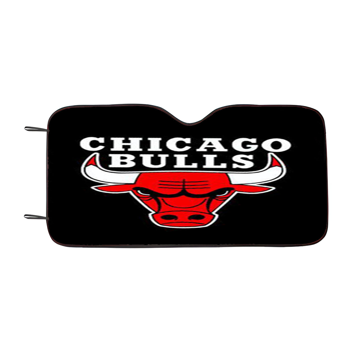 Chicago Bulls Logo Red Black Fiber Texture Car Auto Sun Shade Windshield Cover