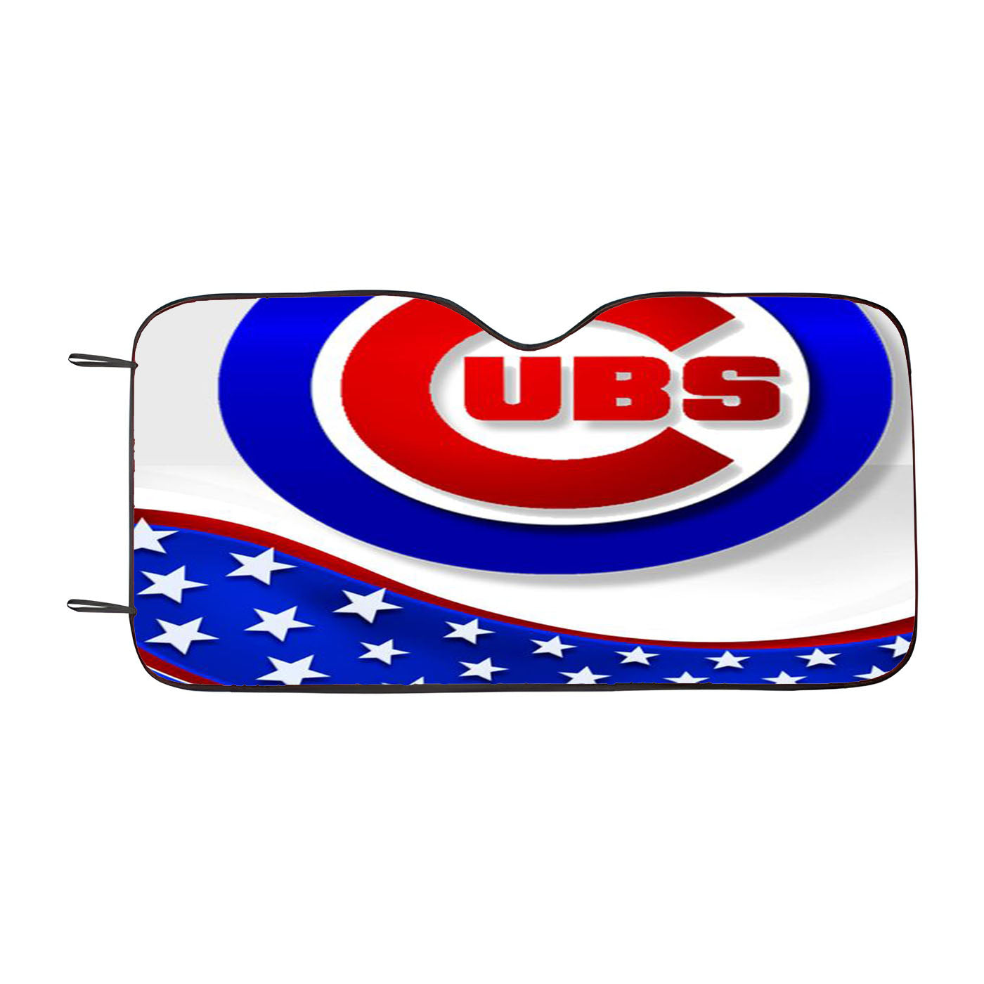 Chicago Cubs American Flag Car Auto Sun Shade Windshield Cover