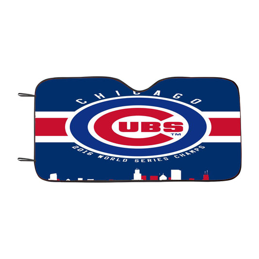 Chicago Cubs Crack Pattern Car Auto Sun Shade Windshield Cover