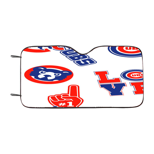 Chicago Cubs Logo Pattern Blue Car Auto Sun Shade Windshield Cover