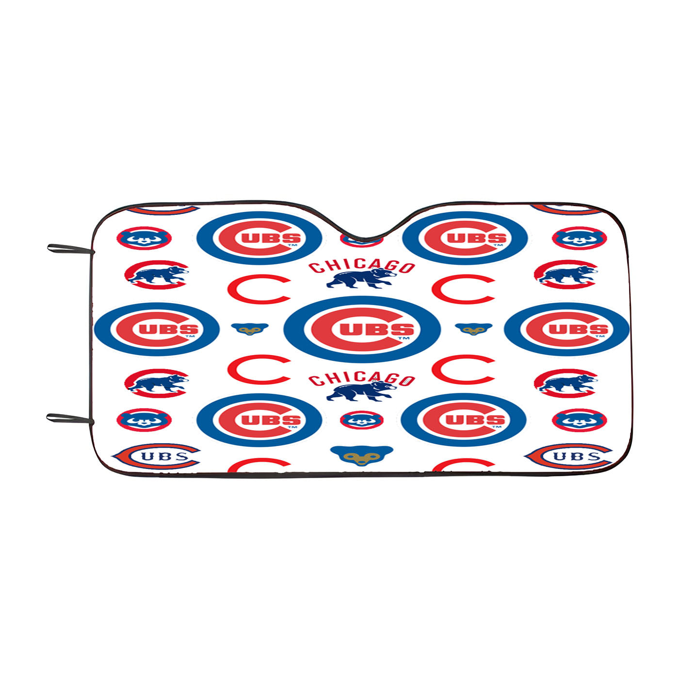 Chicago Cubs Logo Stripe 2 Car Auto Sun Shade Windshield Cover