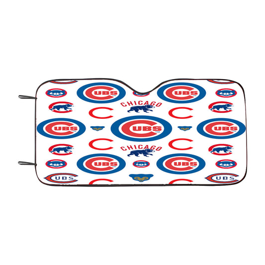 Chicago Cubs Logo Stripe 2 Car Auto Sun Shade Windshield Cover