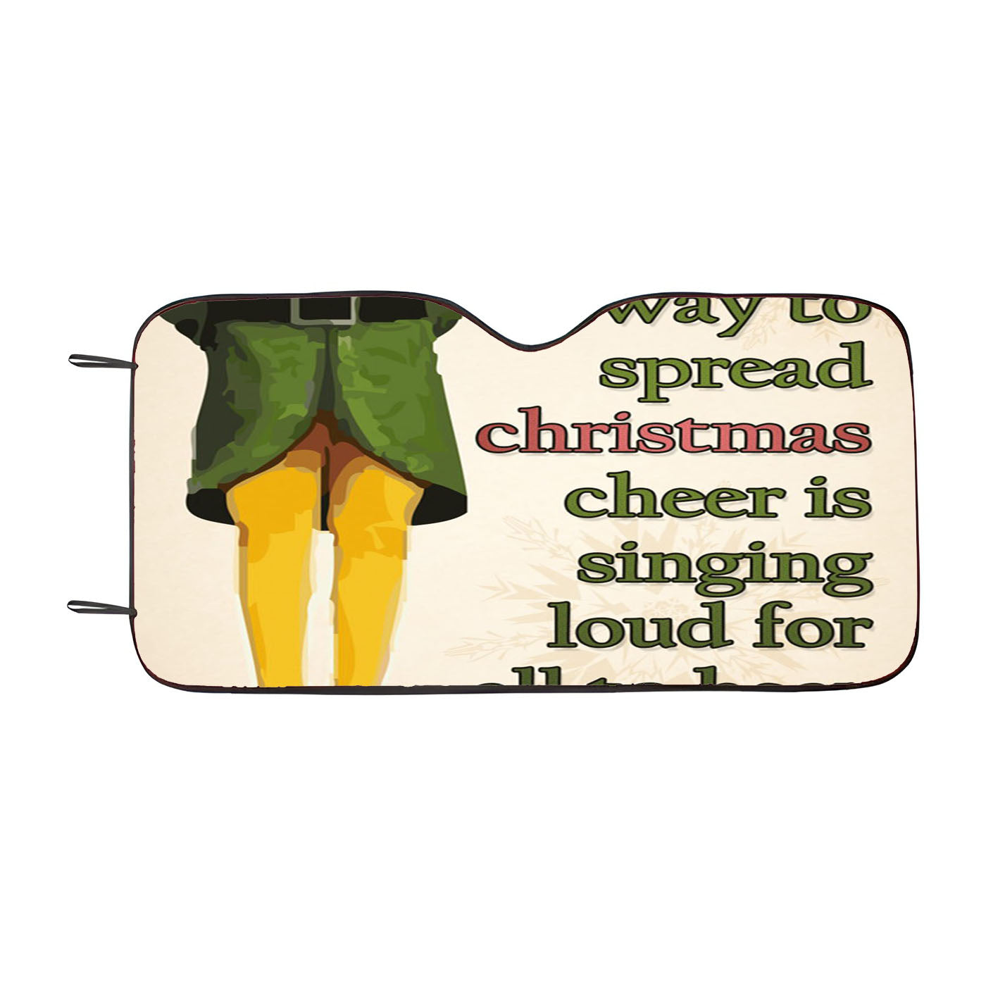 Christmas Elf Quote Car Auto Sun Shade Windshield Cover