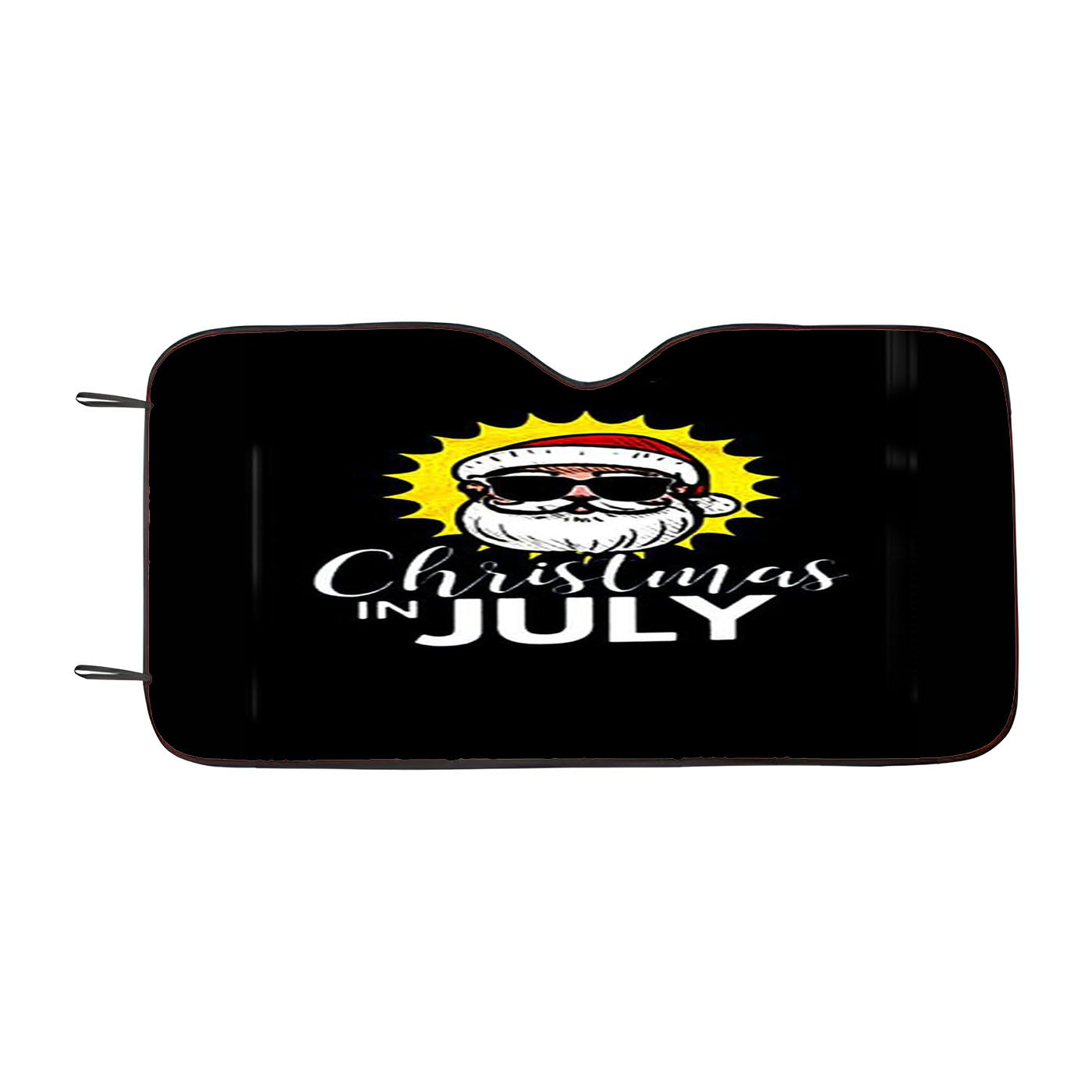 Christmas In July Santa With Sunglasses Car Auto Sun Shade Windshield Cover