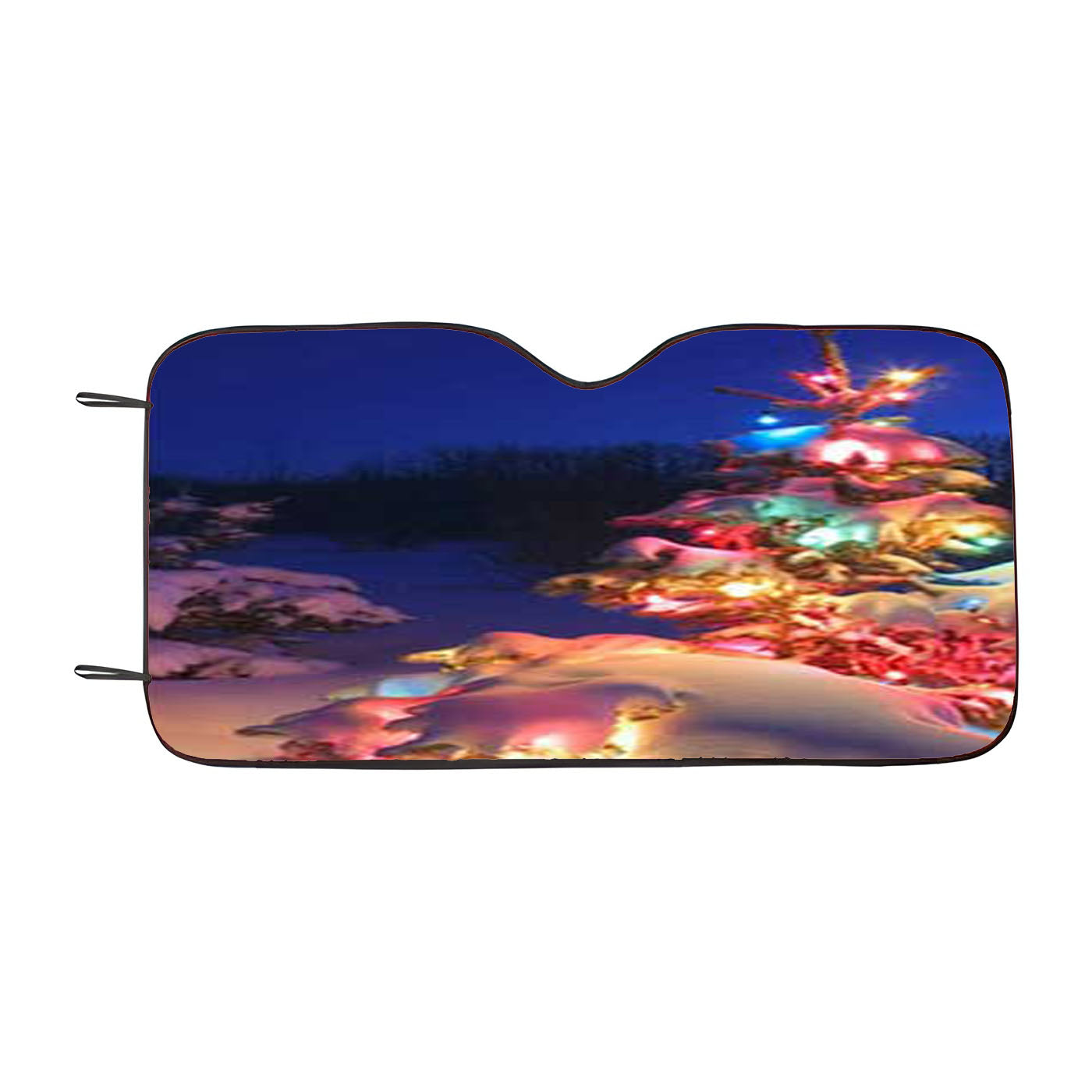 Christmas Tree Lit Up Car Auto Sun Shade Windshield Cover