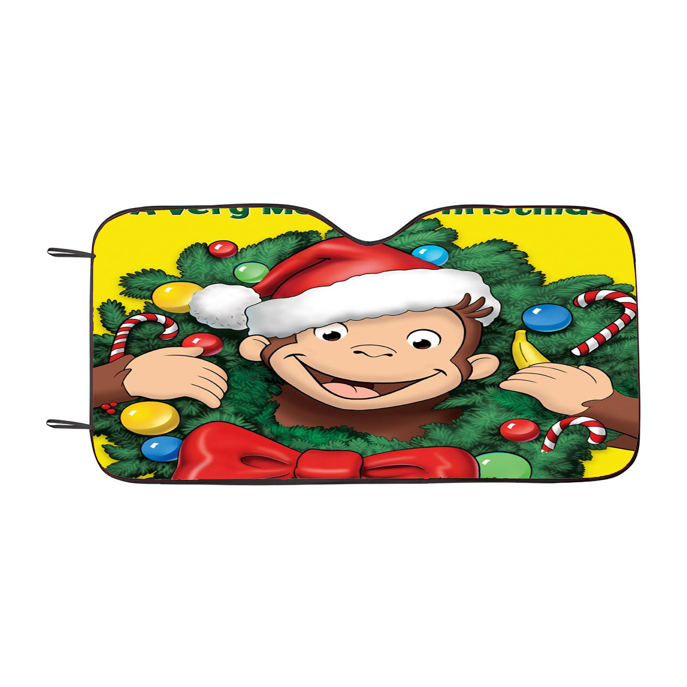 Curious George A Very Monkey Christmas Car Auto Sun Shade Windshield Cover