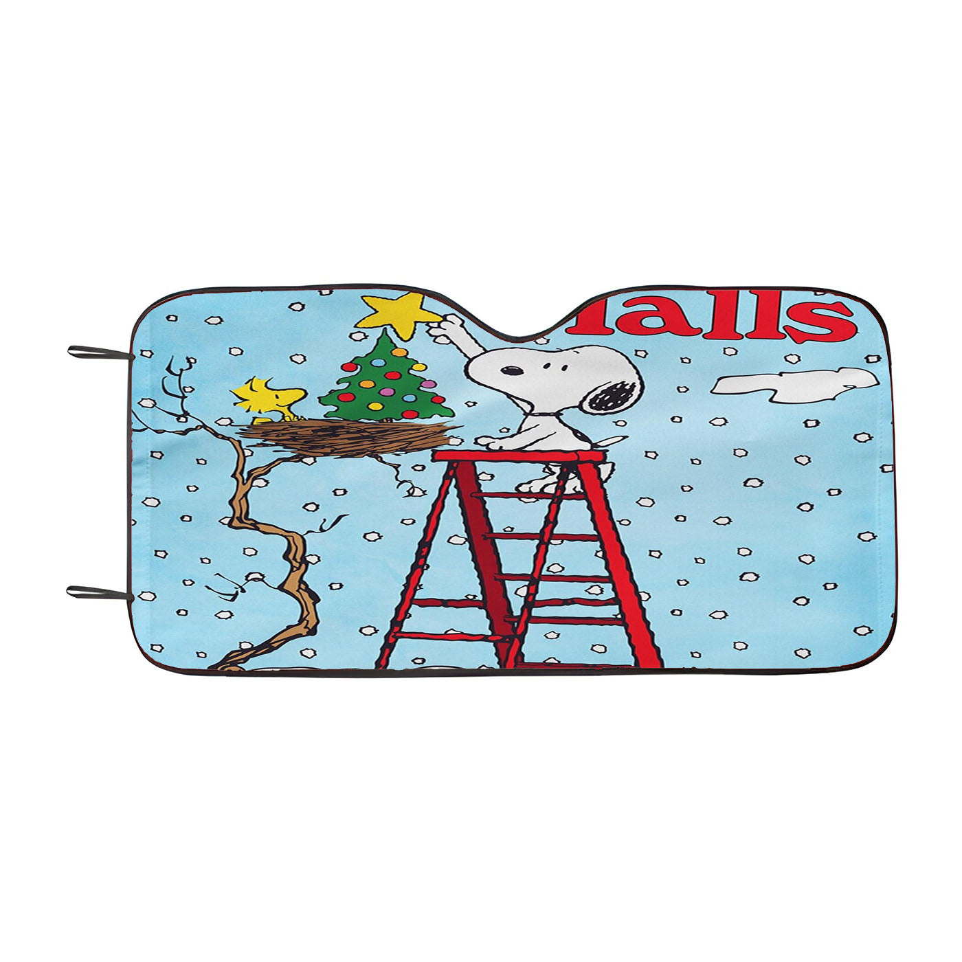 Deck The Halls Snoopy And Woodstock Christmas Car Auto Sun Shade Windshield Cover