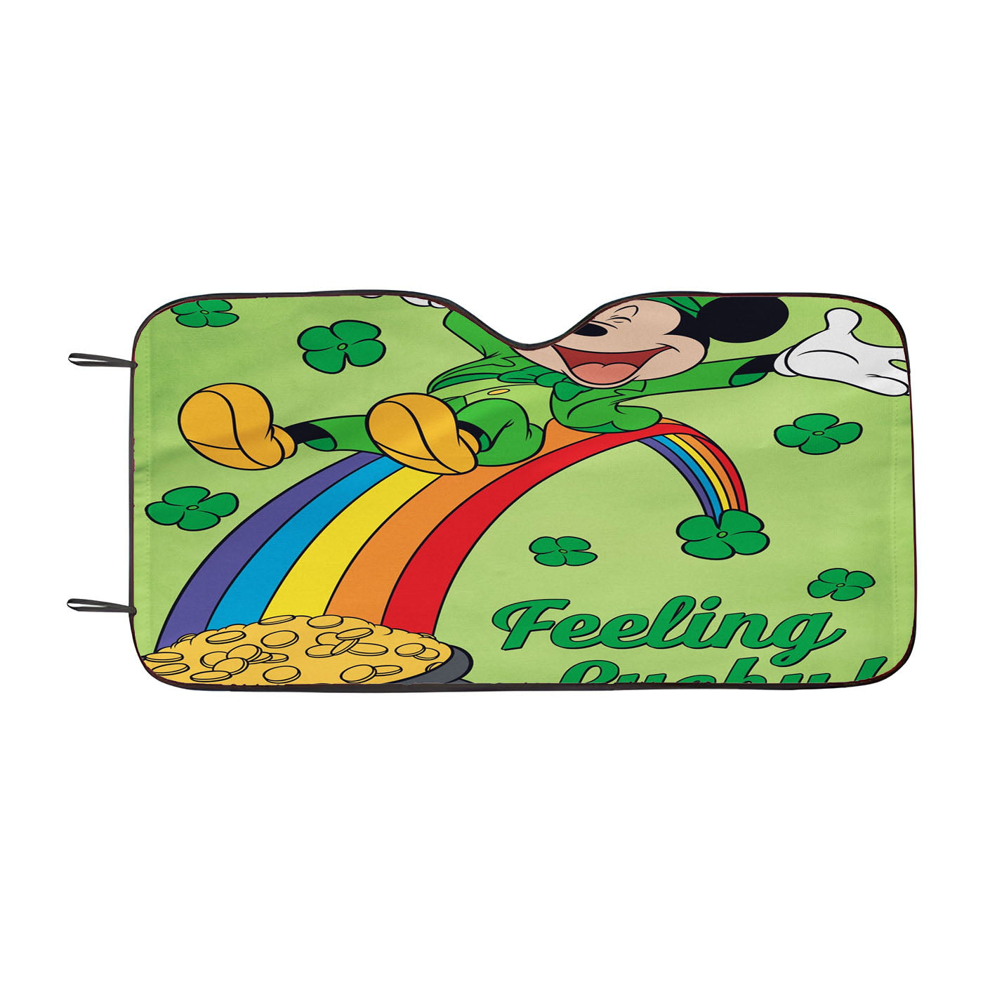 Disney Feeling Lucky St. Patrick'S Day Mickey Car Auto Sun Shade Windshield Cover