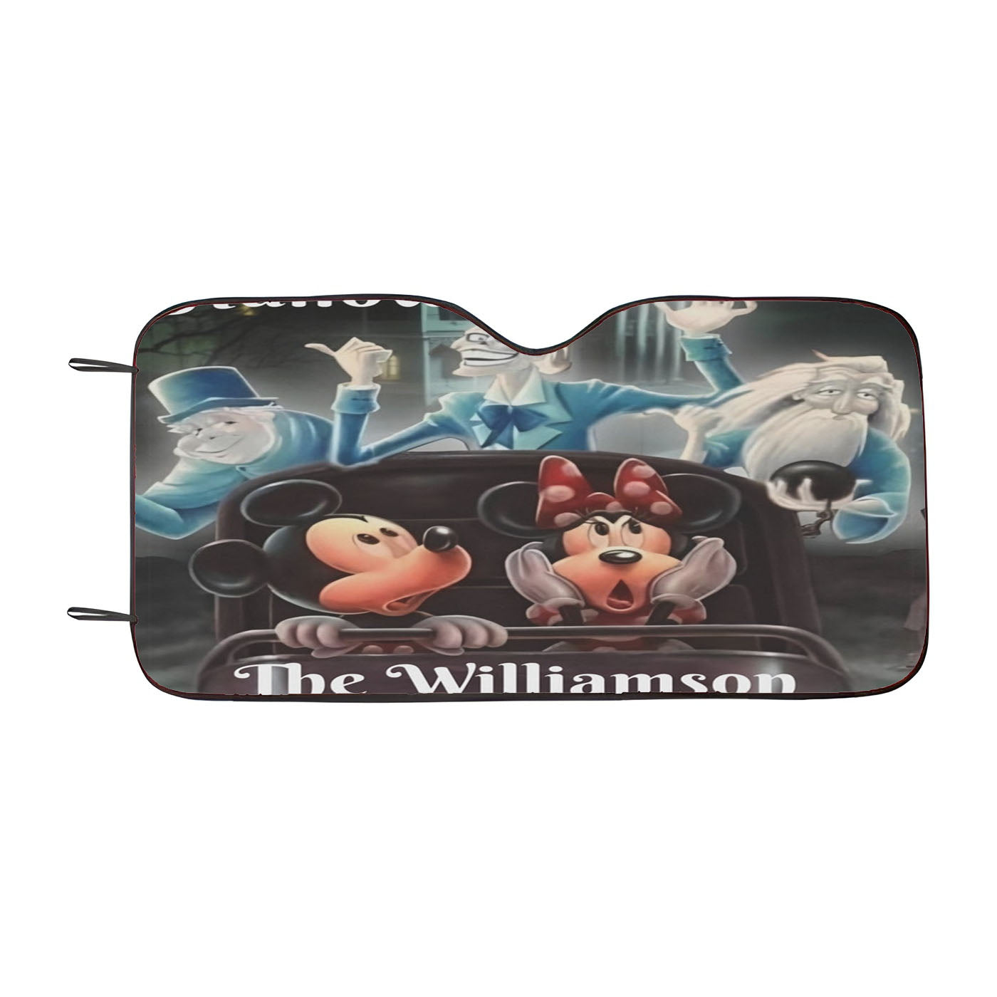 Disney Haunted Mansion Doombuggy With Mickey Mouse And Minnie Mouse Car Auto Sun Shade Windshield Cover