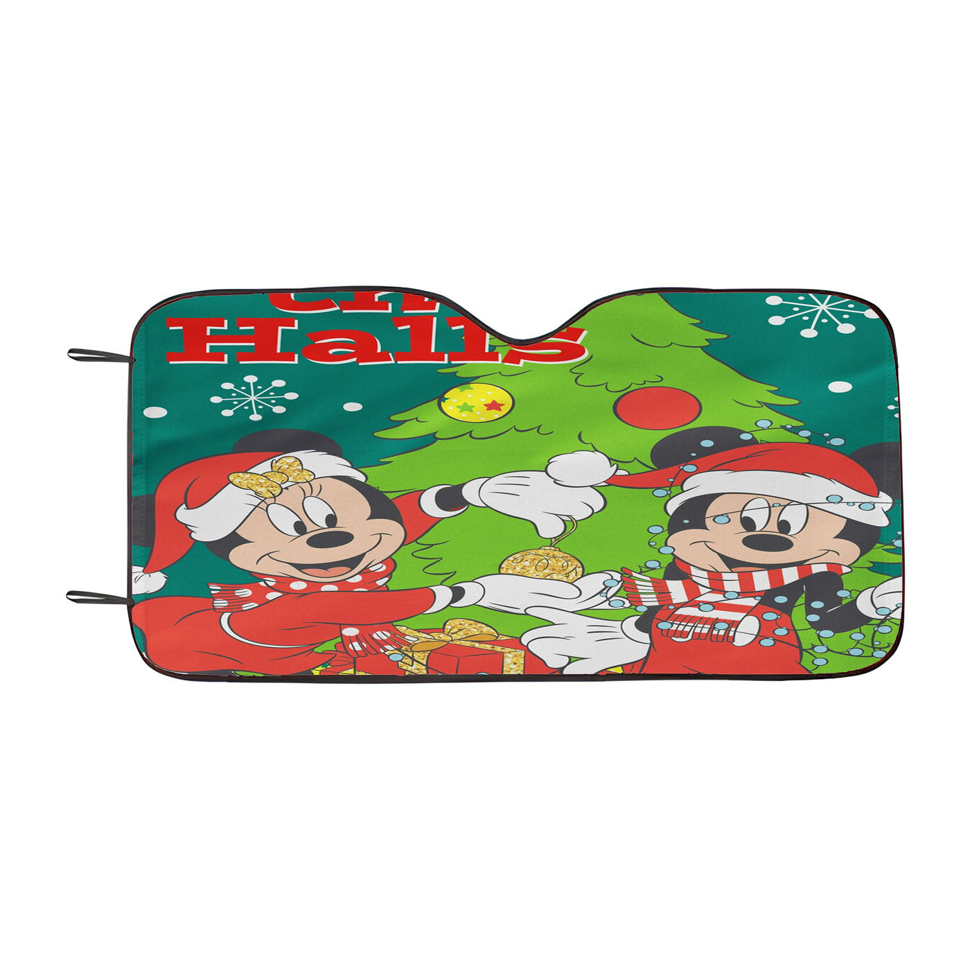 Disney Mickey And Minnie Deck The Halls Car Auto Sun Shade Windshield Cover