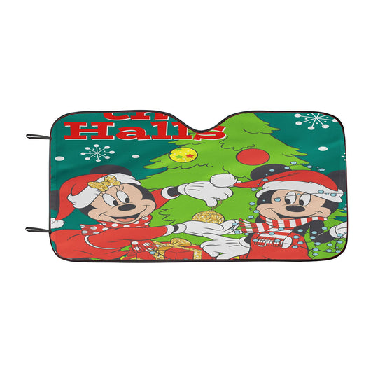 Disney Mickey And Minnie Deck The Halls Car Auto Sun Shade Windshield Cover