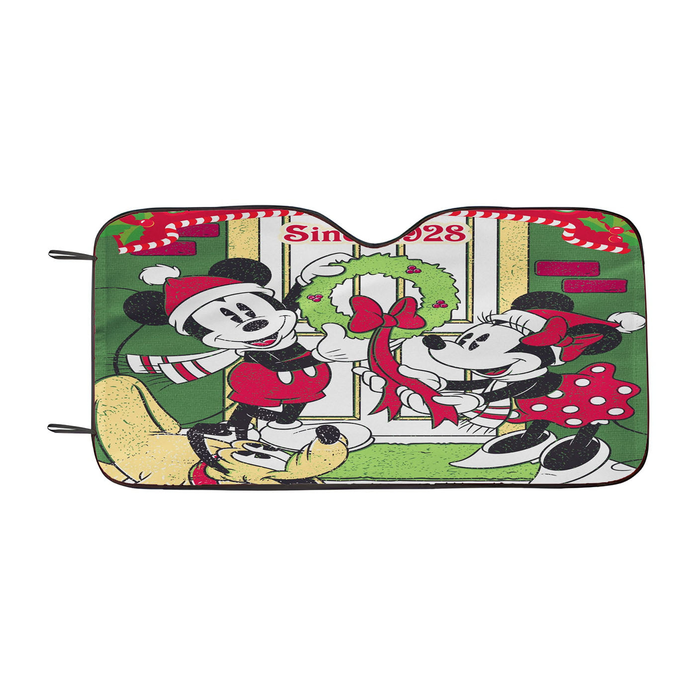 Disney Mickey Minnie Pluto Holiday Car Auto Sun Shade Windshield Cover