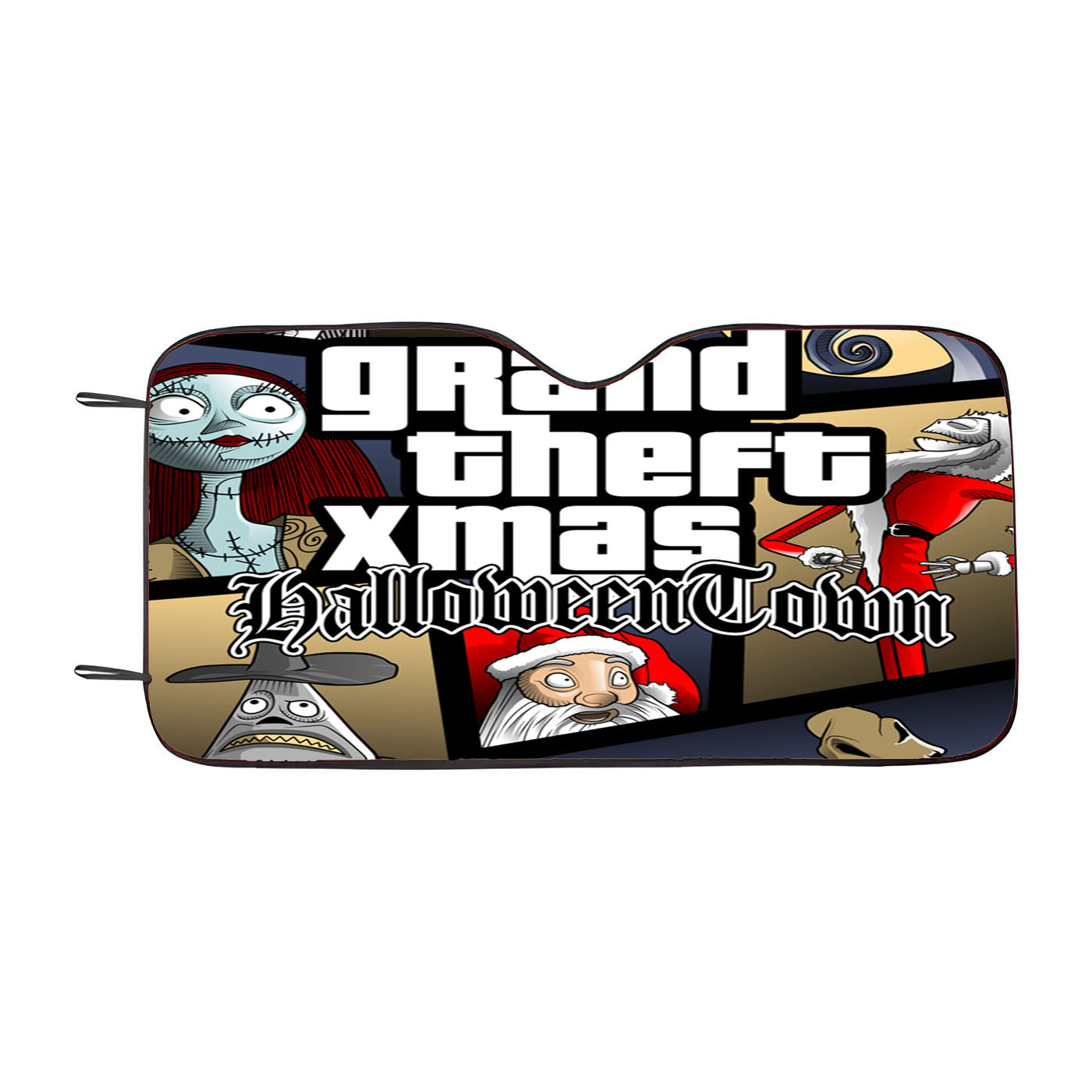 Grand Theft Xmas Halloweentown Car Auto Sun Shade Windshield Cover