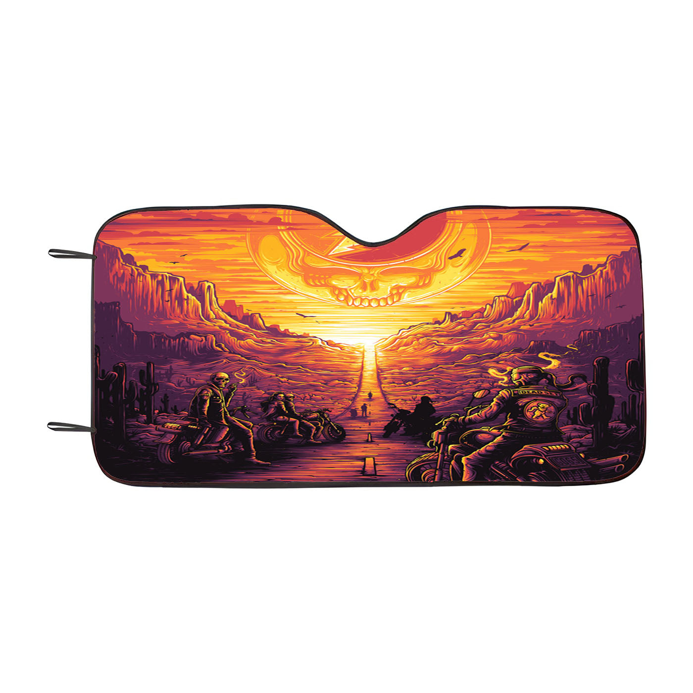 Grateful Dead Elaborate Frame Skeleton Car Auto Sun Shade Windshield Cover