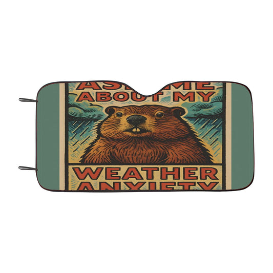 Groundhog Funny Weather Anxiety Car Auto Sun Shade Windshield Cover