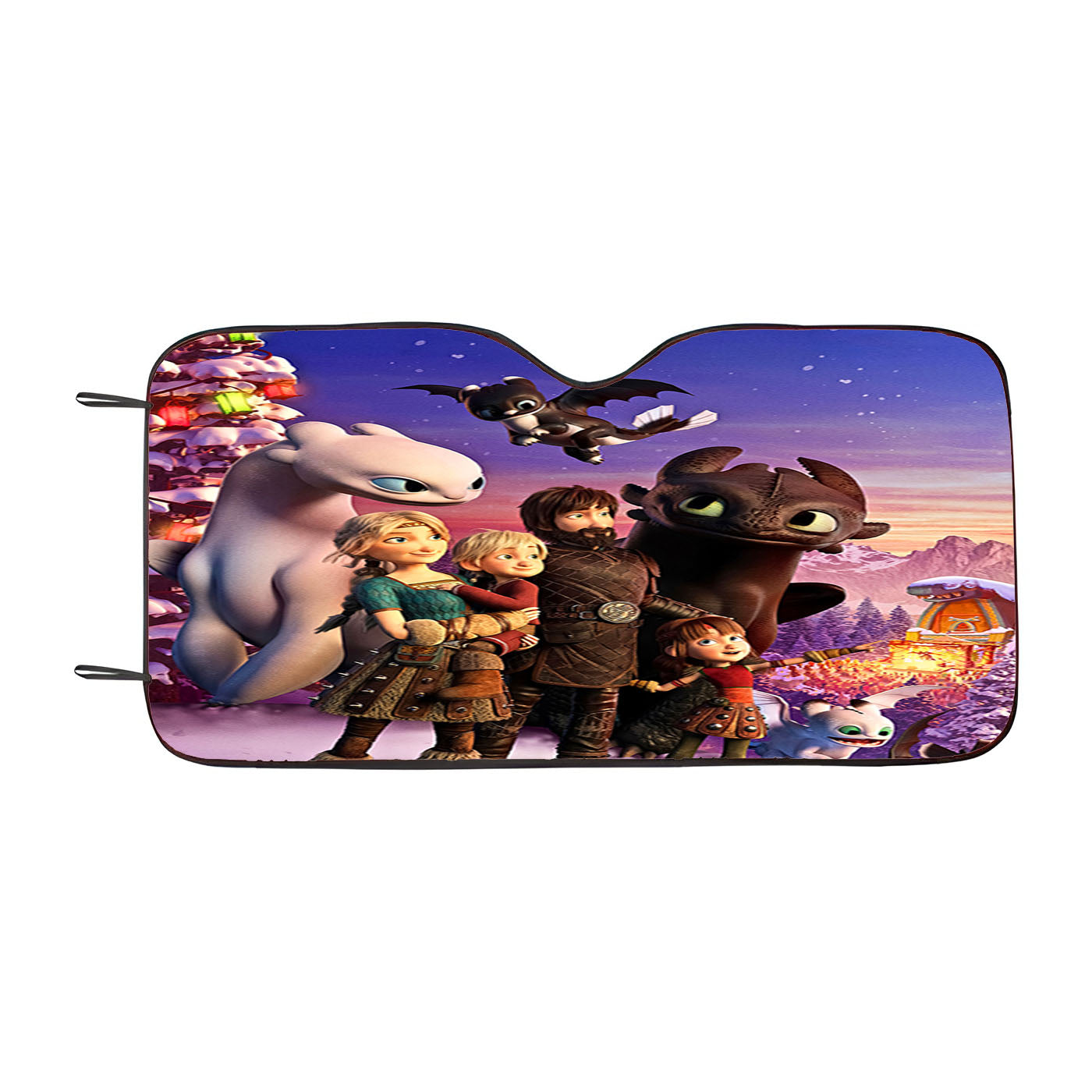 How To Train Your Dragon Homecoming Hiccup Astrid Toothless Car Auto Sun Shade Windshield Cover