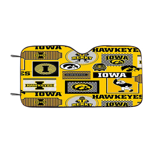 Iowa Hawkeye Pattern Mascot Car Auto Sun Shade Windshield Cover