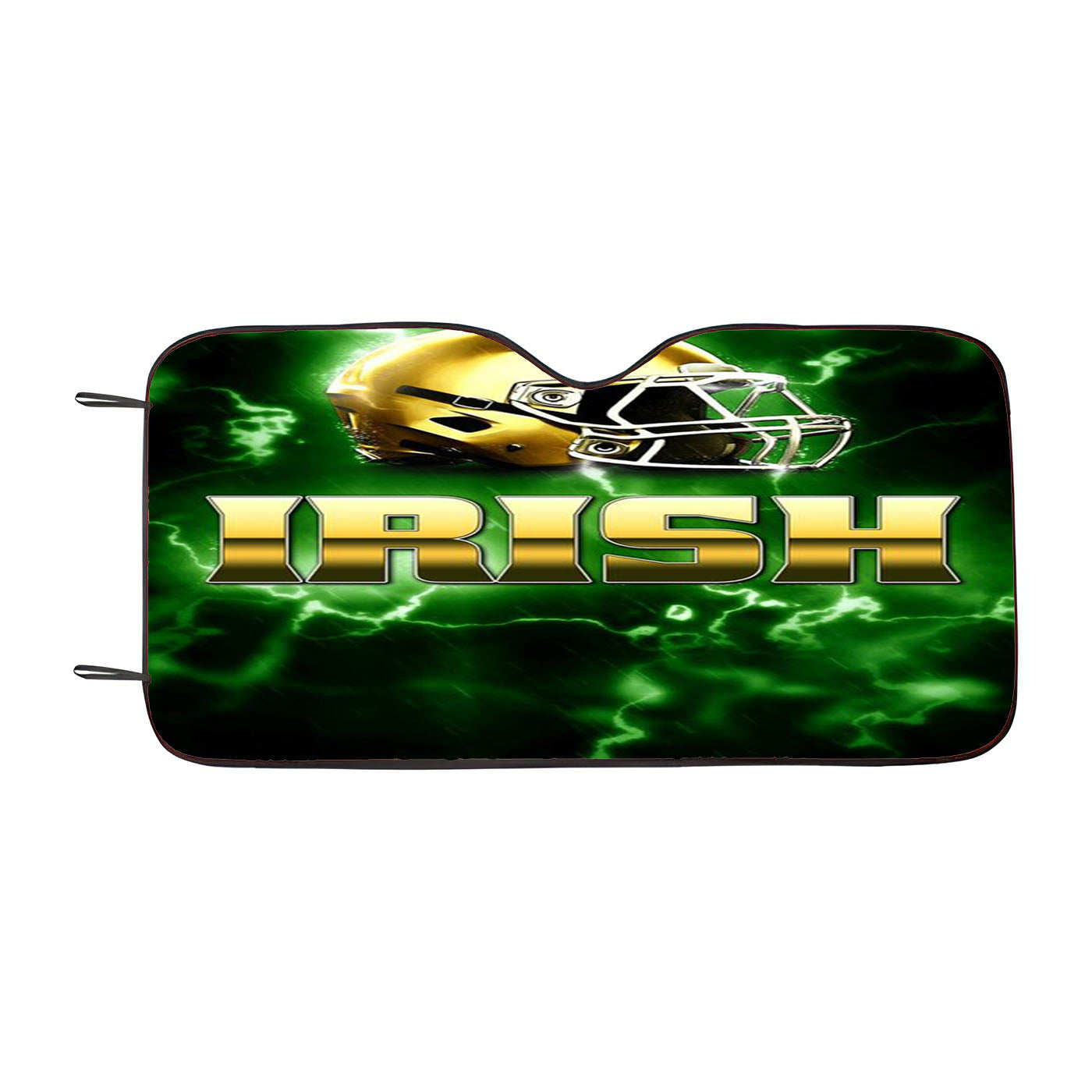 Irish Green Lighting Notre Dame Car Auto Sun Shade Windshield Cover