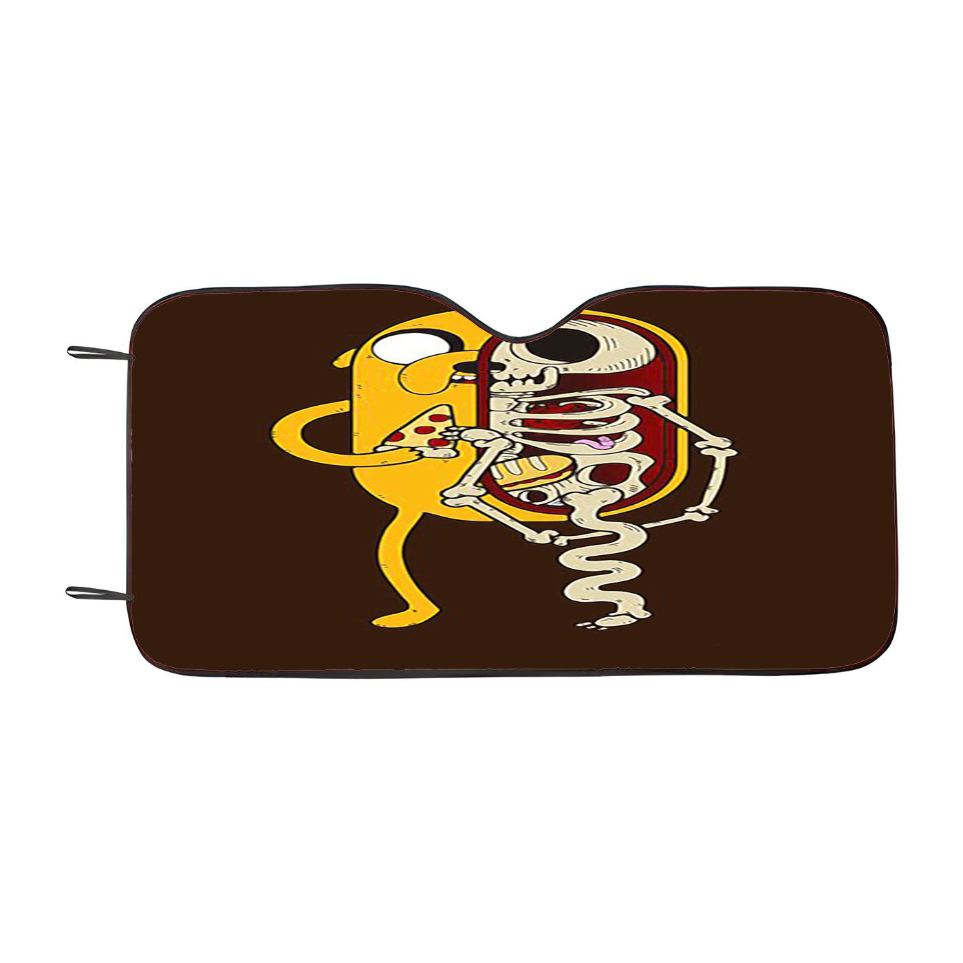 Jake Skeleton Loves Pizza Car Auto Sun Shade Windshield Cover
