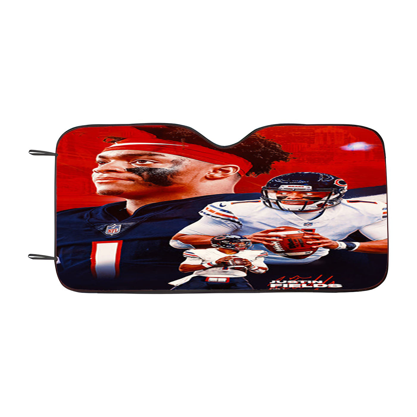 Justin Fields Chicago Bears Car Auto Sun Shade Windshield Cover
