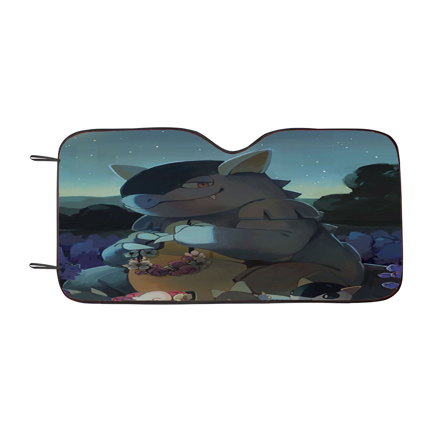 Kangaskhan And Cleffa Pokemon Art Car Auto Sun Shade Windshield Cover
