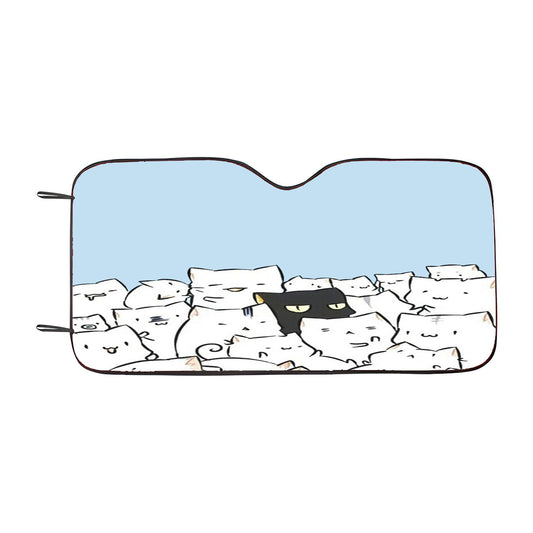 Kawaii Lovely White Cats Car Auto Sun Shade Windshield Cover