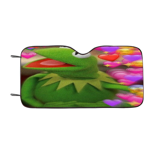 Kermit Meme Heart Car Auto Sun Shade Windshield Cover