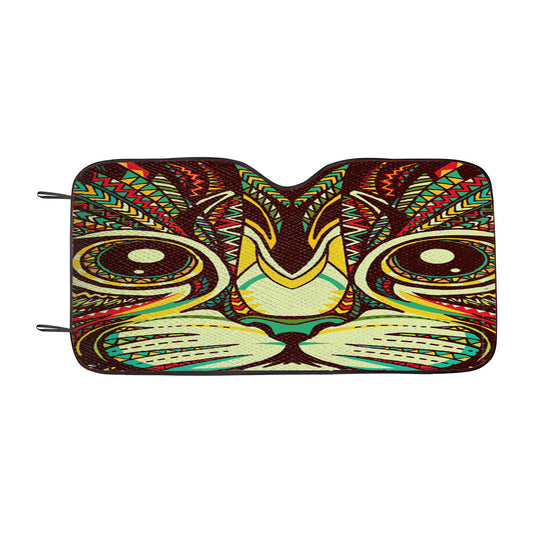 Kitten Aztec Pattern Car Auto Sun Shade Windshield Cover