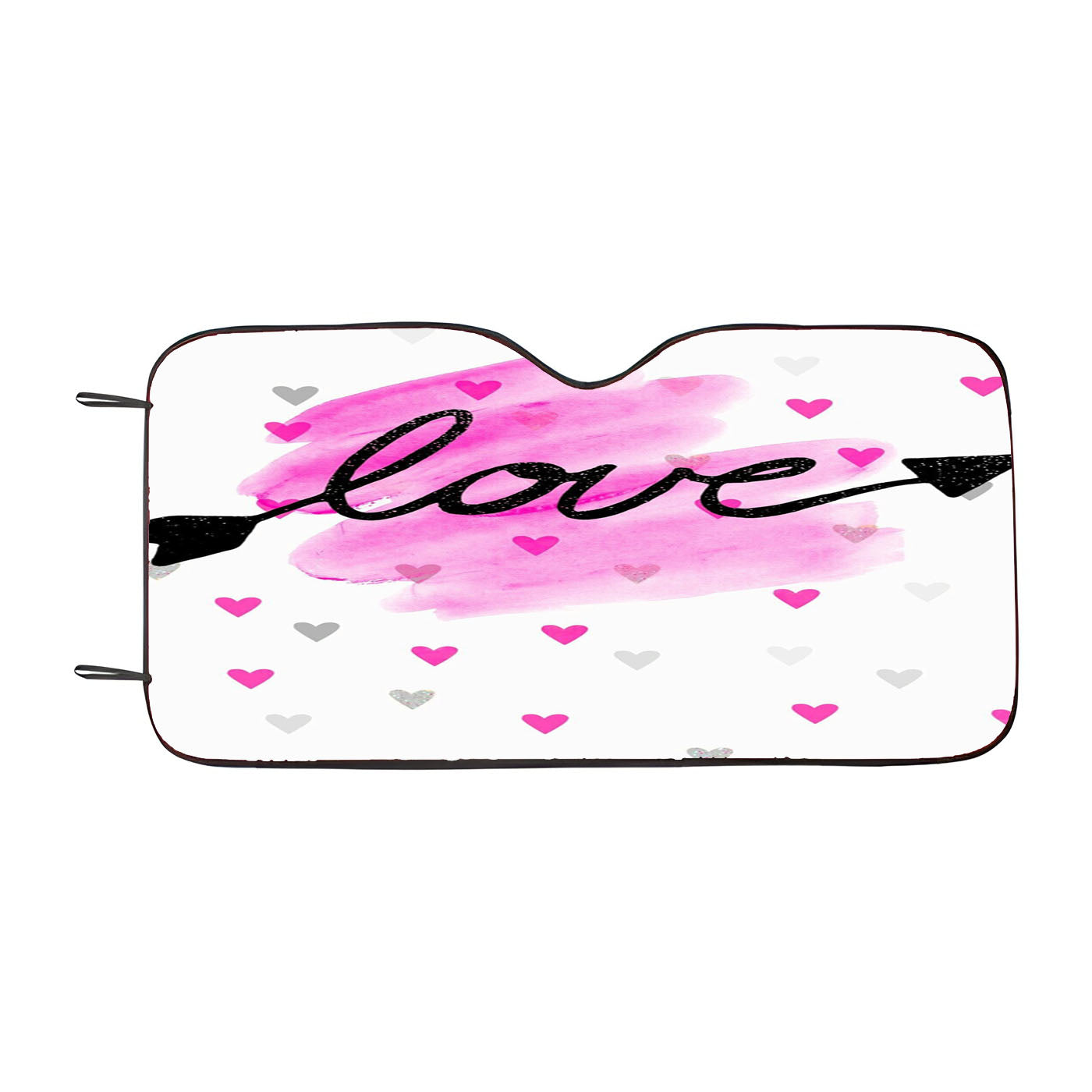 Kitty Pink Valentine Pattern Love Car Auto Sun Shade Windshield Cover