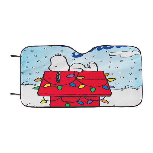 Let It Snow Snoopy Christmas Car Auto Sun Shade Windshield Cover