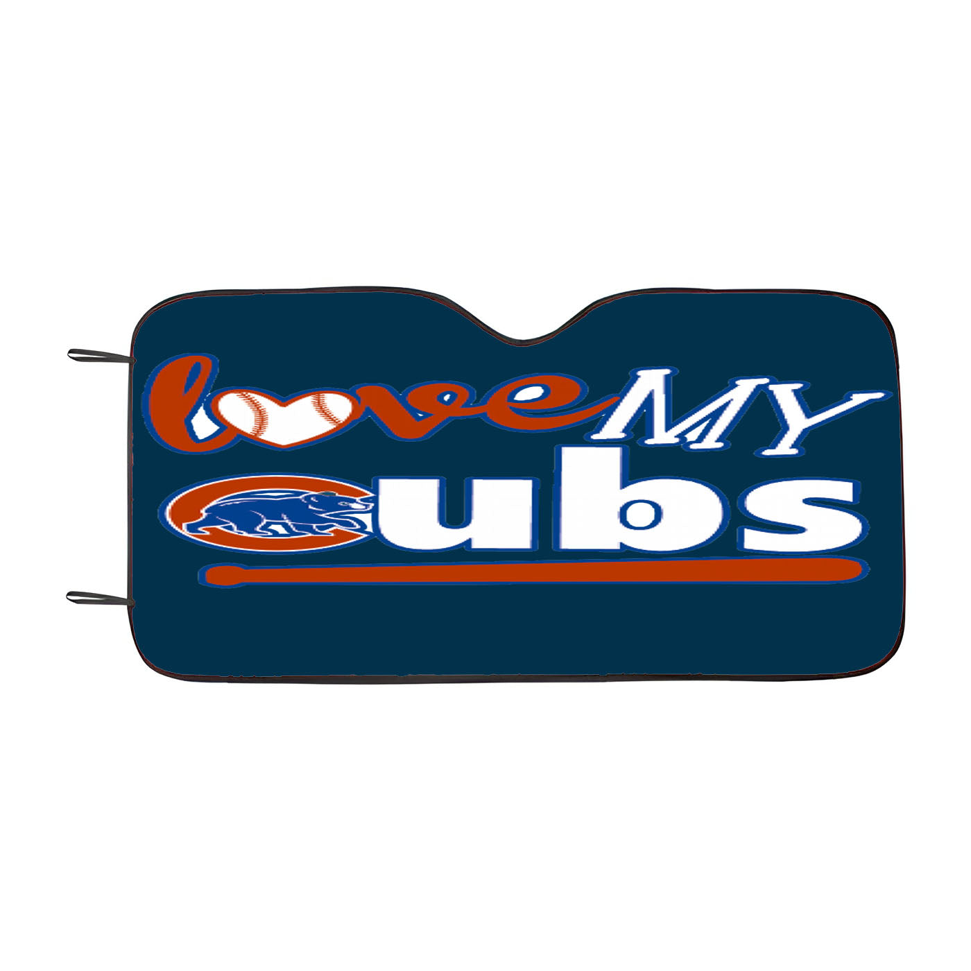 Love My Chicago Cubs Car Auto Sun Shade Windshield Cover
