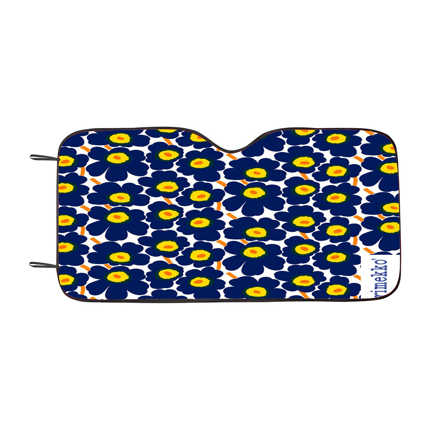 Marimekko Pieni Unikko Blue Flower Pattern Car Auto Sun Shade Windshield Cover