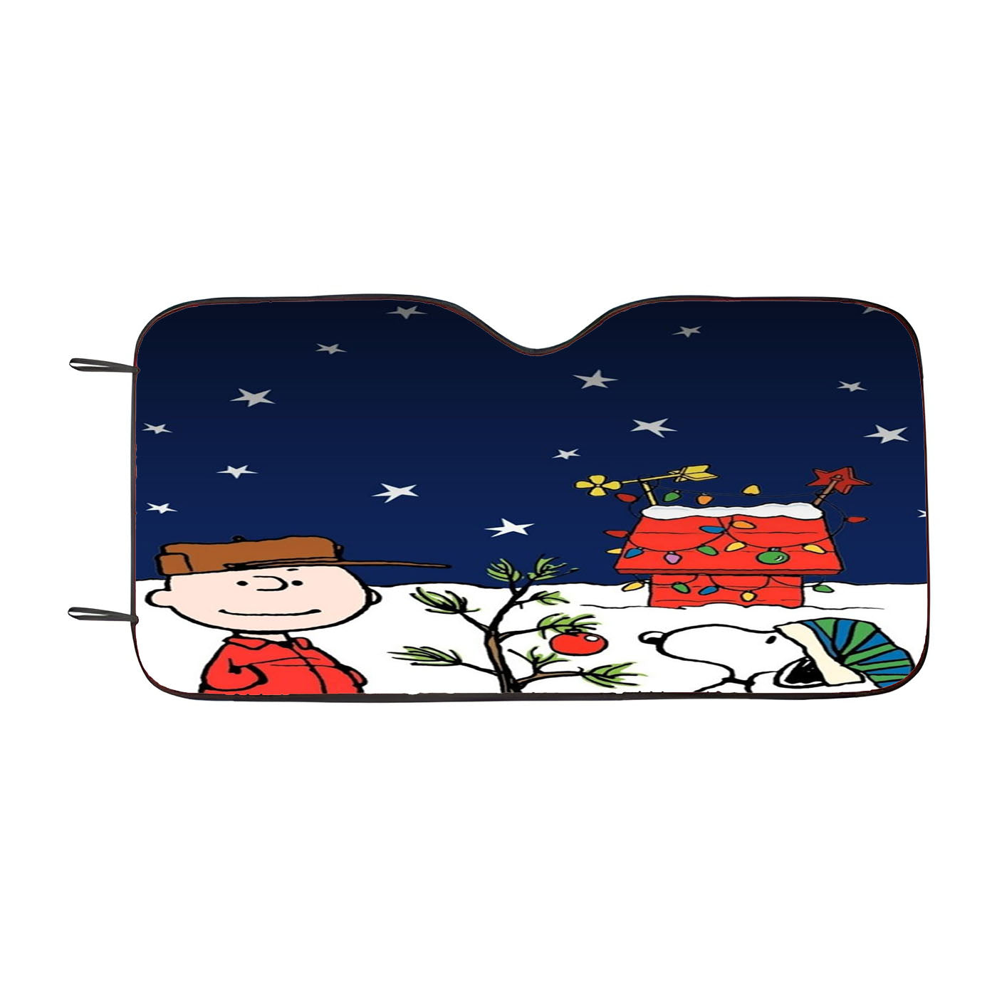 Merry Christmas Charlie Brown Snoopy Wallpaper Car Auto Sun Shade Windshield Cover