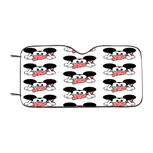 Mickey Mouse Pattern Canvas Silhouette Car Auto Sun Shade Windshield Cover