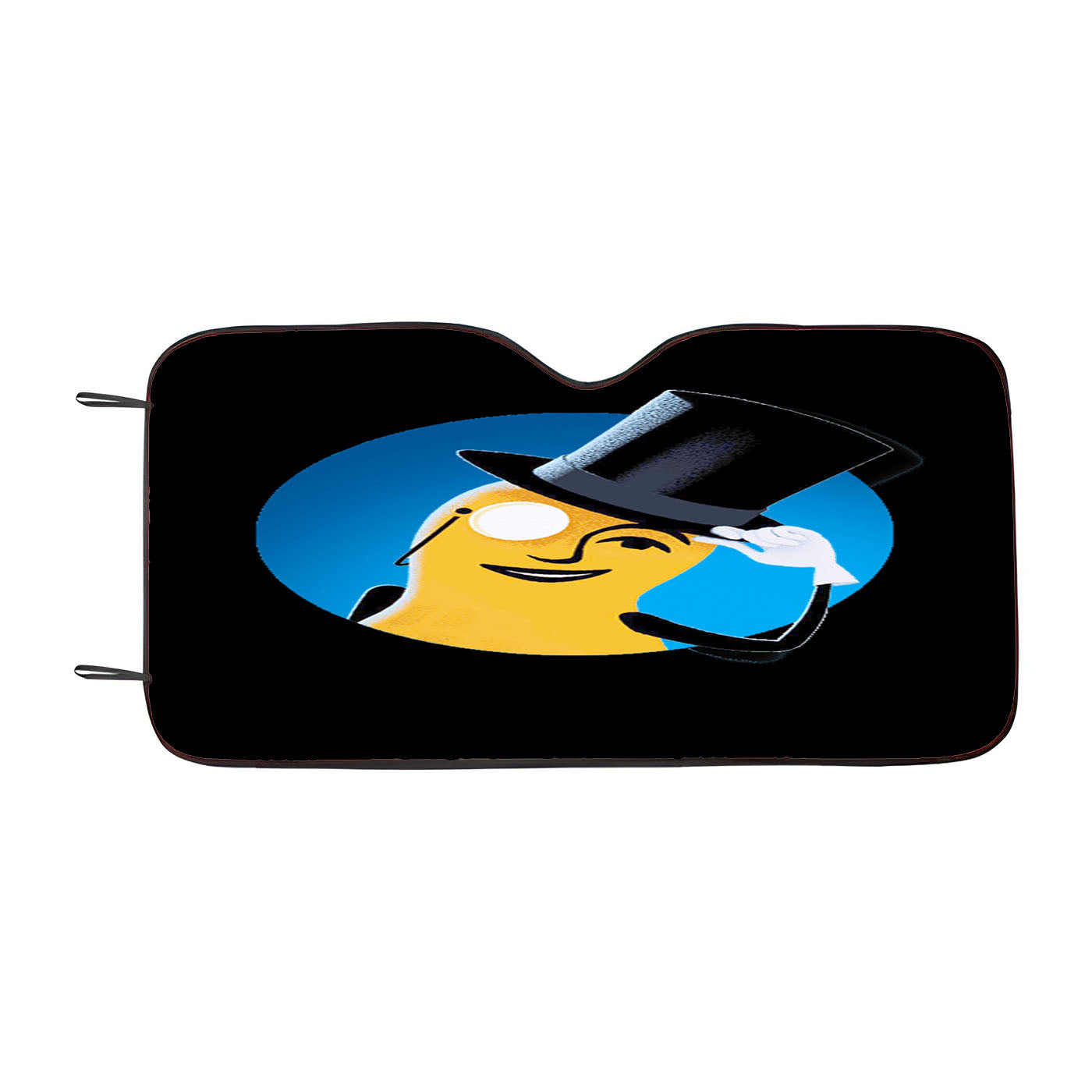 Mr Peanuts Cartoon On Black Car Auto Sun Shade Windshield Cover