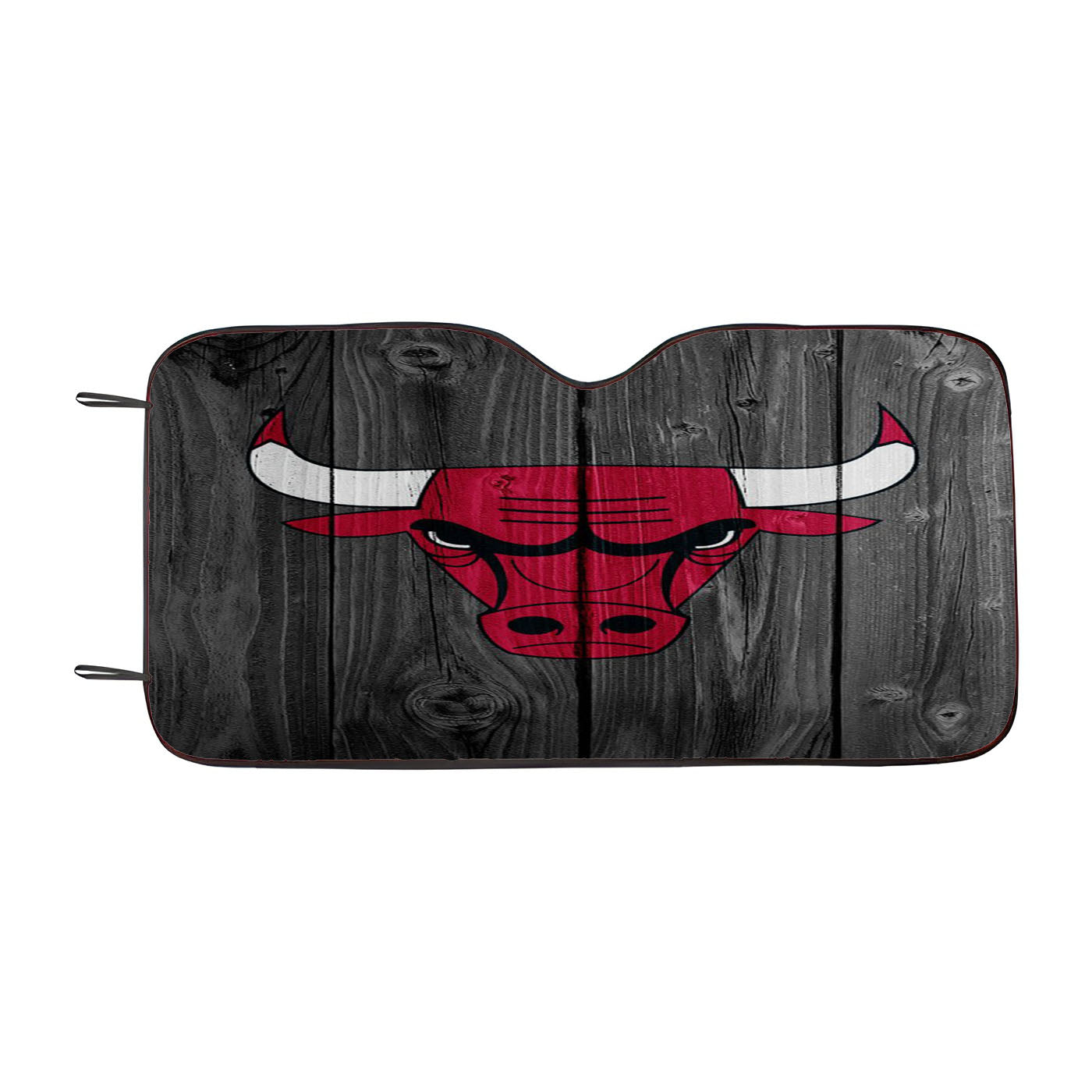 Nba Chicago Bulls Logo Dark Wood Wallpaper Car Auto Sun Shade Windshield Cover