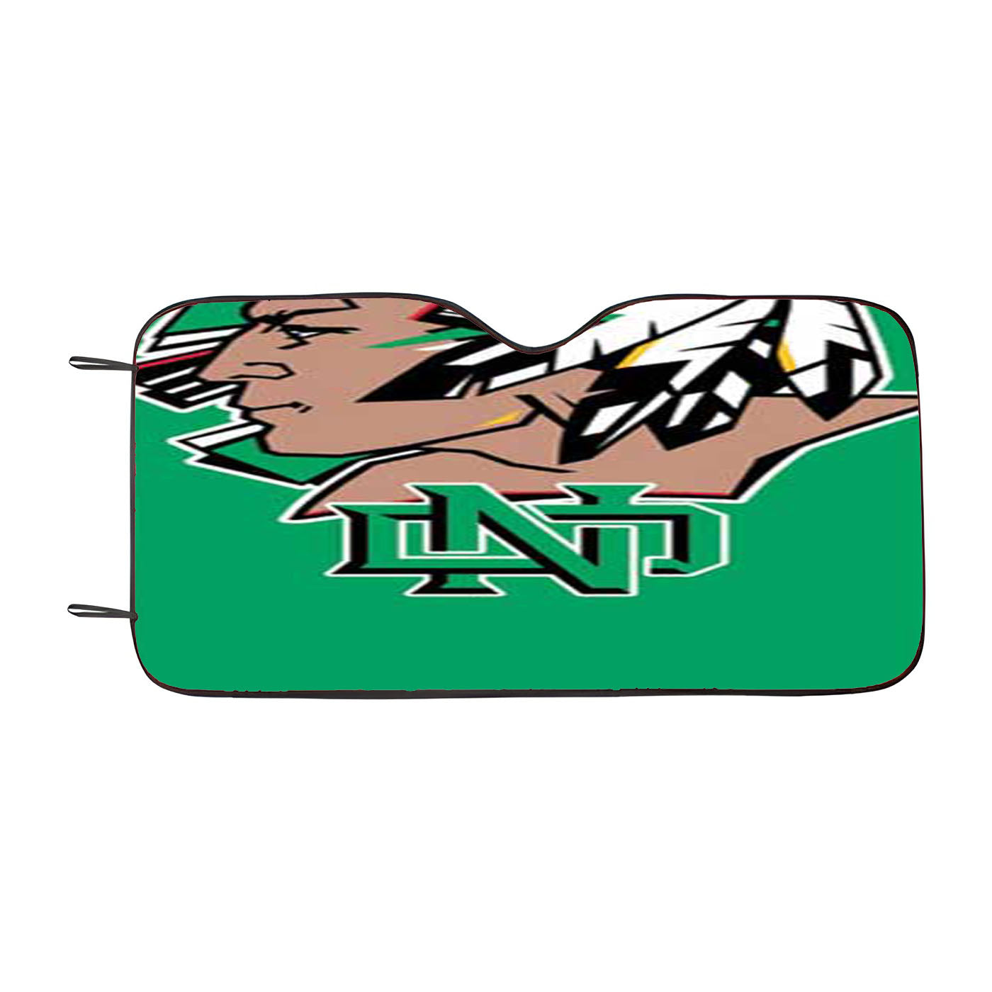 North Dakota Sioux Big Logo Green Bkg Car Auto Sun Shade Windshield Cover