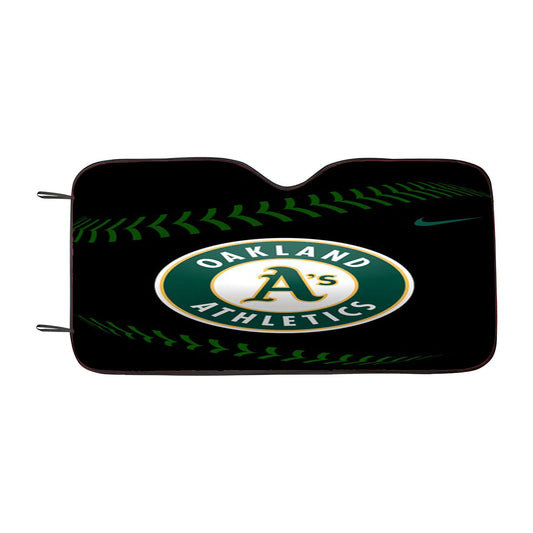 Oakland Athletics Mlb Black Car Auto Sun Shade Windshield Cover