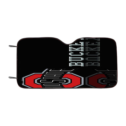 Ohio State Buckeyes Carbon Fiber Logo Car Auto Sun Shade Windshield Cover