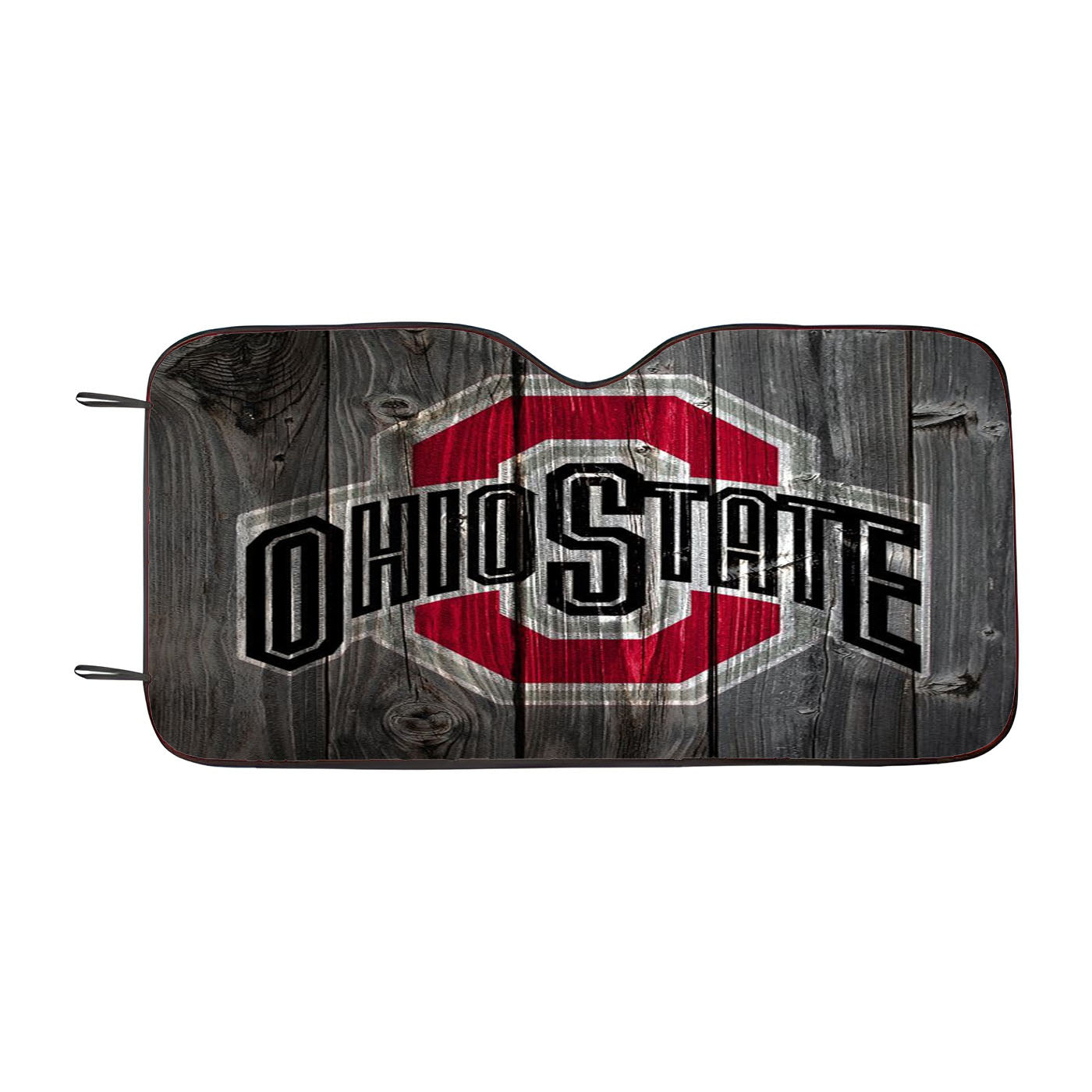 Ohio State Wooden Logo Car Auto Sun Shade Windshield Cover