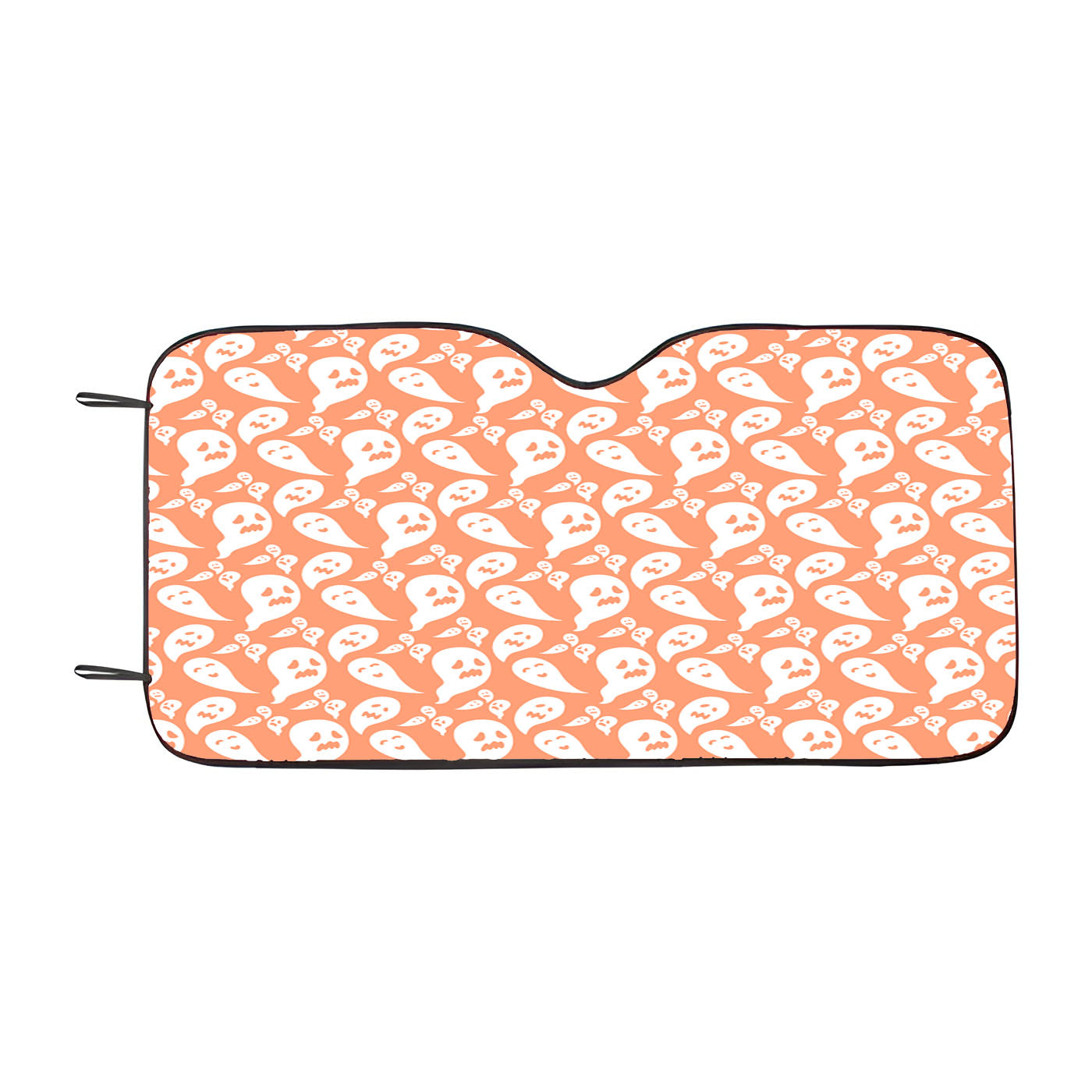 Peach Ghosts Pattern Halloween Car Auto Sun Shade Windshield Cover