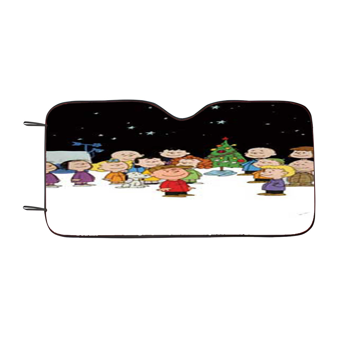 Peanuts Christmas Ornament Snoopy Car Auto Sun Shade Windshield Cover