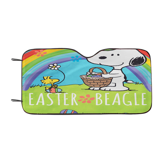 Peanuts Easter Snoopy Car Auto Sun Shade Windshield Cover