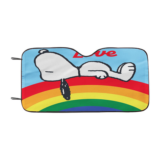 Peanuts Rainbow Pride Snoopy Car Auto Sun Shade Windshield Cover