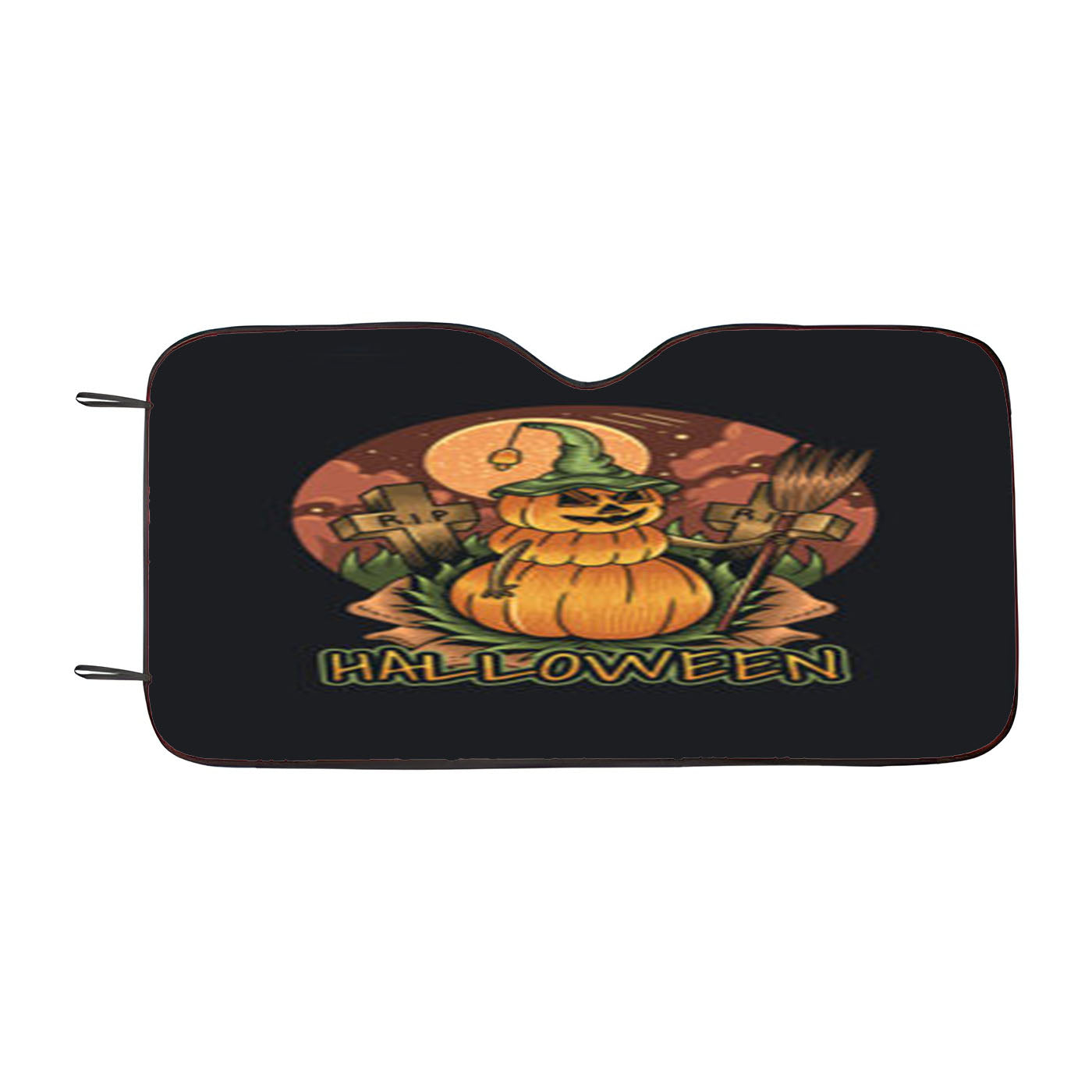 Pumpkin Halloween Art Car Auto Sun Shade Windshield Cover